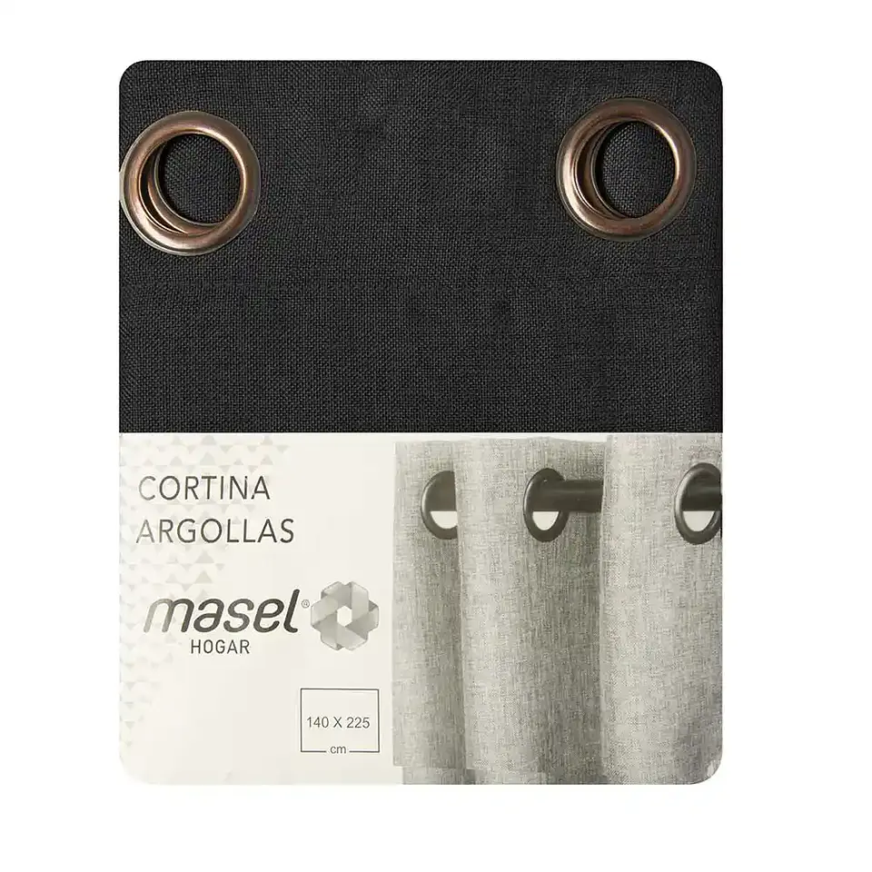 Cortina Argollas Mati Negro 140x225 3