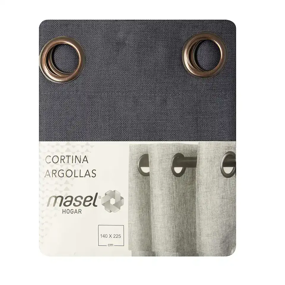 Cortina Argollas Mati Gris Oscuro 140x225 3