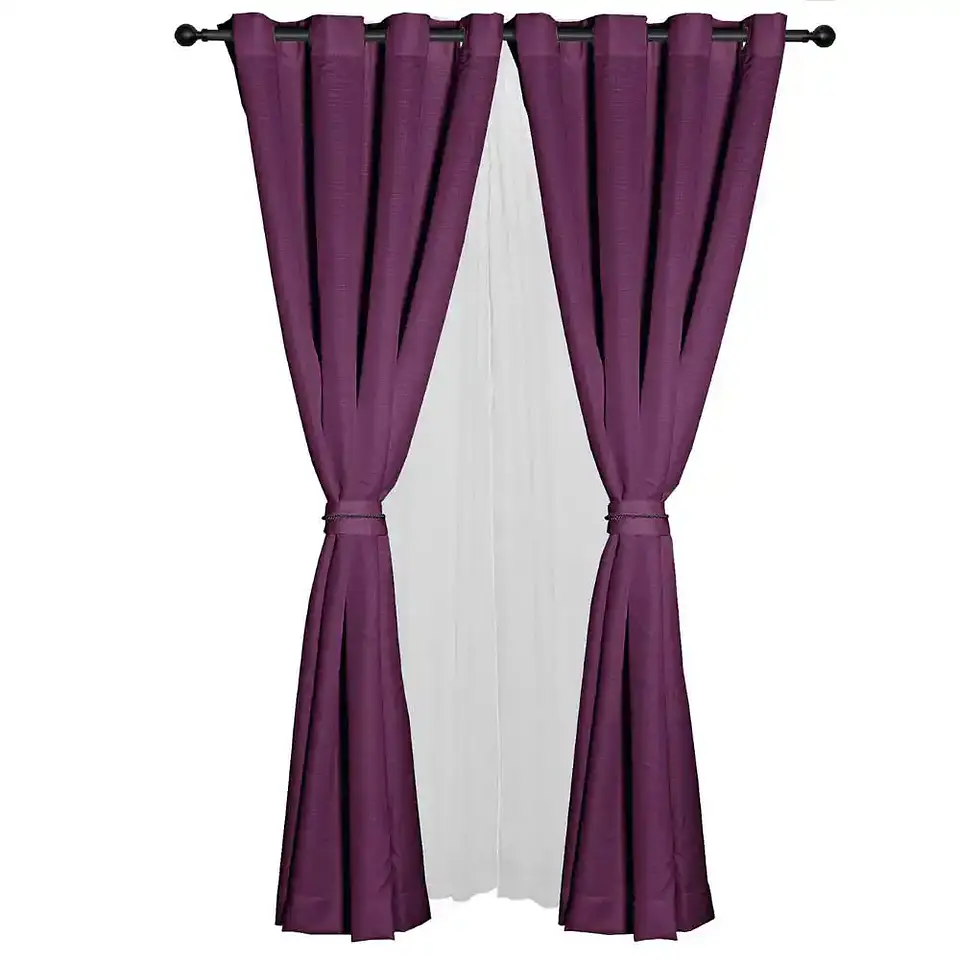 Set Cortina Barbara 8 pzas  Morado 1