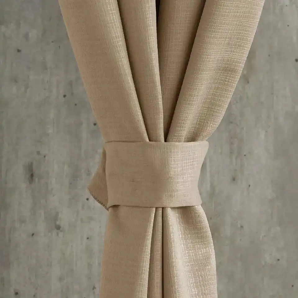  Set 2Cortinas Embossed Beige 4