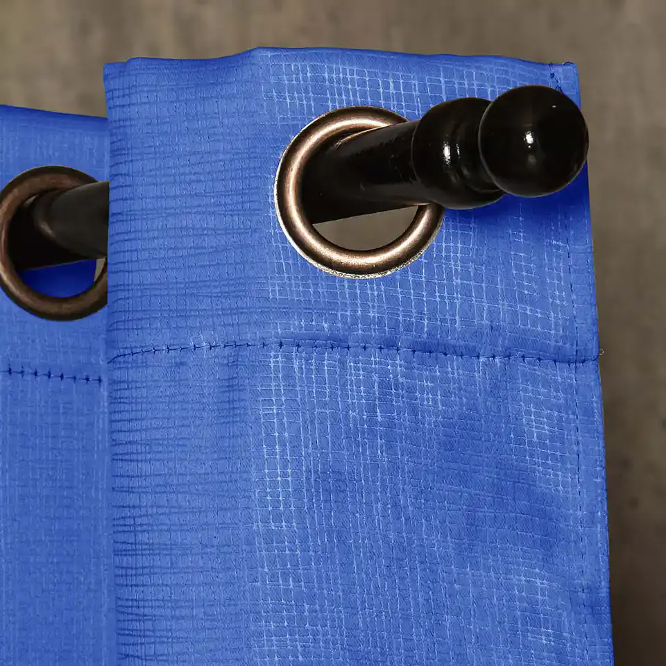  Set 2 Cortinas Embossed Azul 5