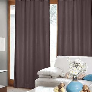 Set 2 Cortinas Embossed Chocolate