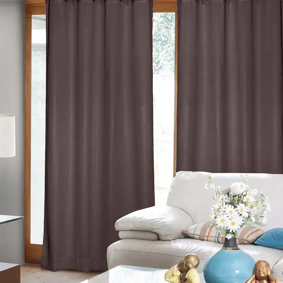 Set 2 Cortinas Embossed Chocolate 1