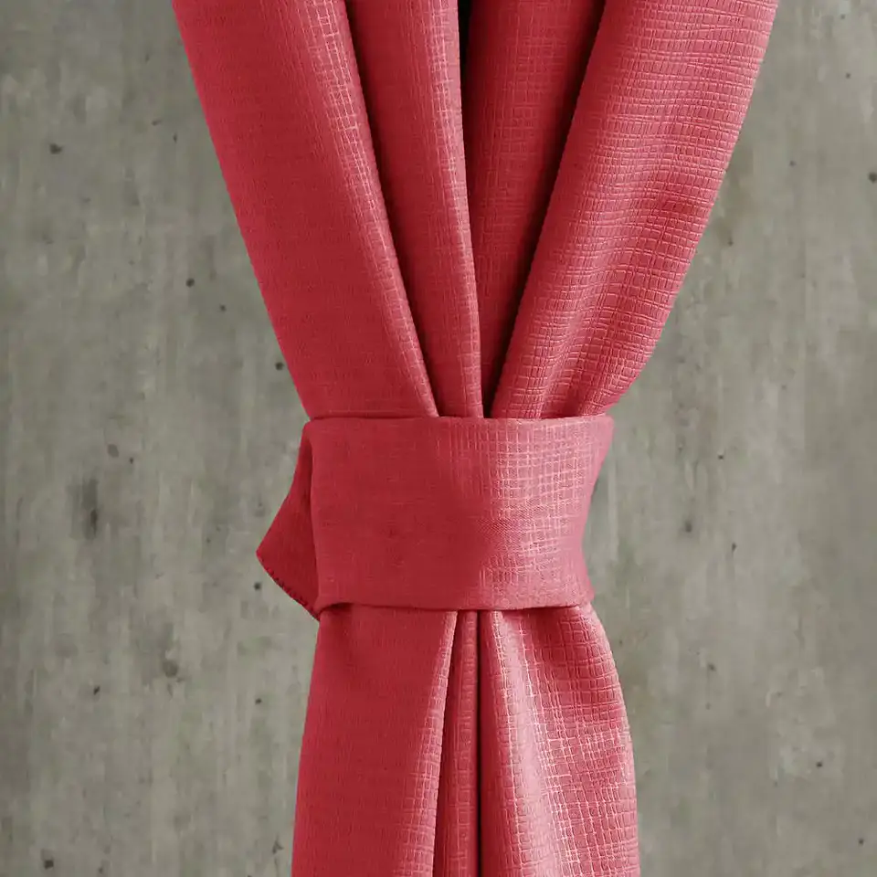  Set 2Cortinas  Embossed Rojo 4