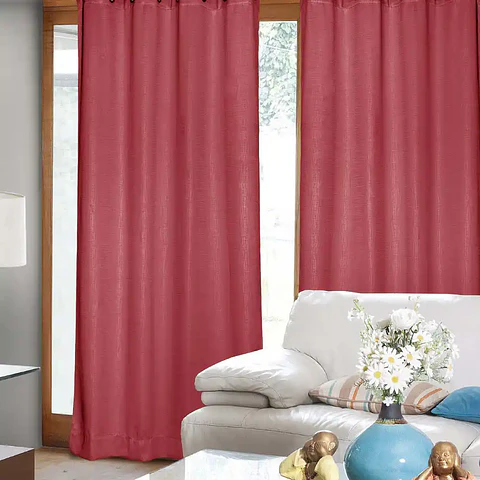  Set 2Cortinas  Embossed Rojo