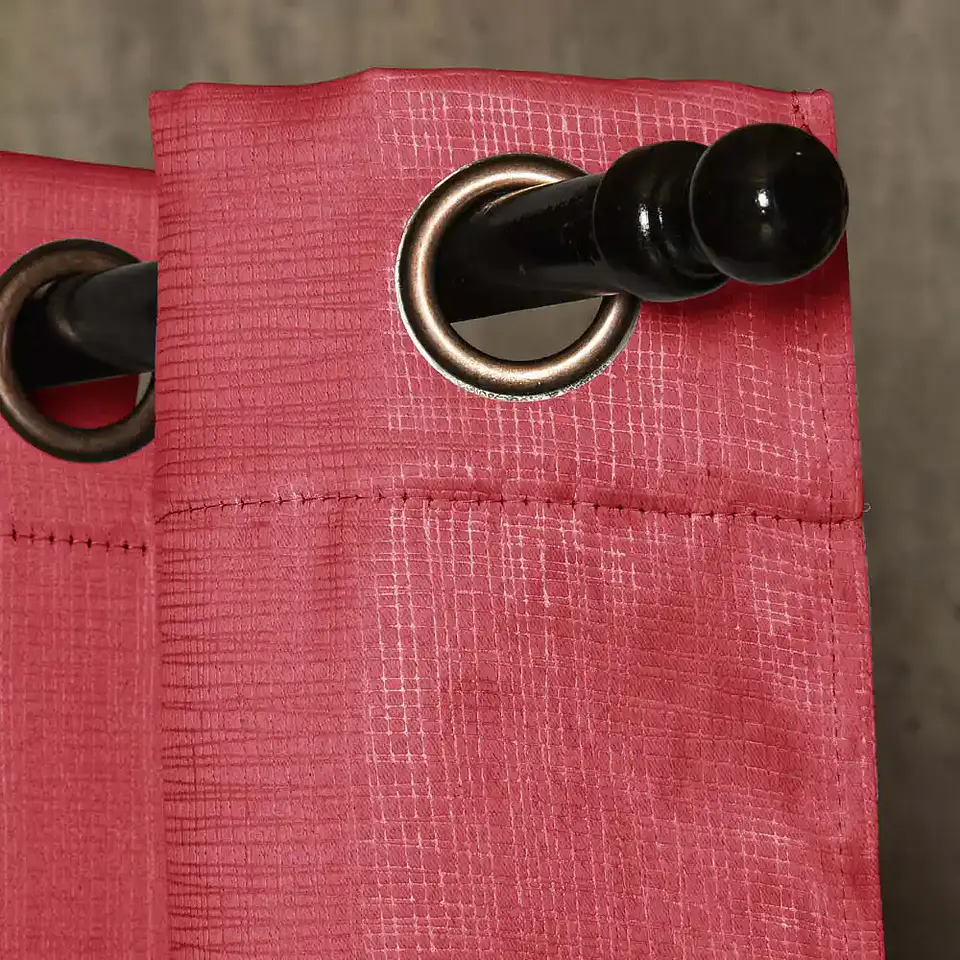  Set 2Cortinas  Embossed Rojo 3