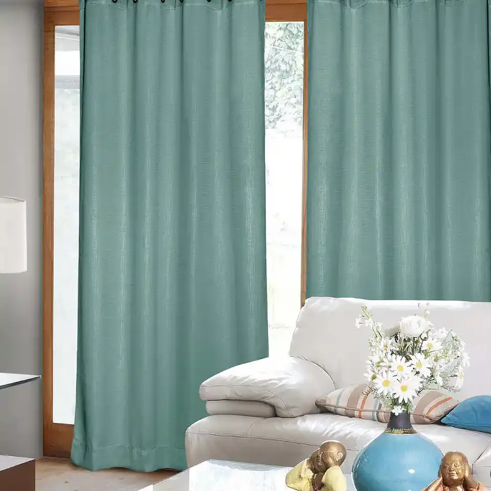 Set 2 Cortinas Embossed Turquesa 1