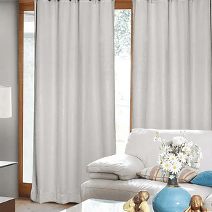 Set 2 Cortinas Embossed Blanco