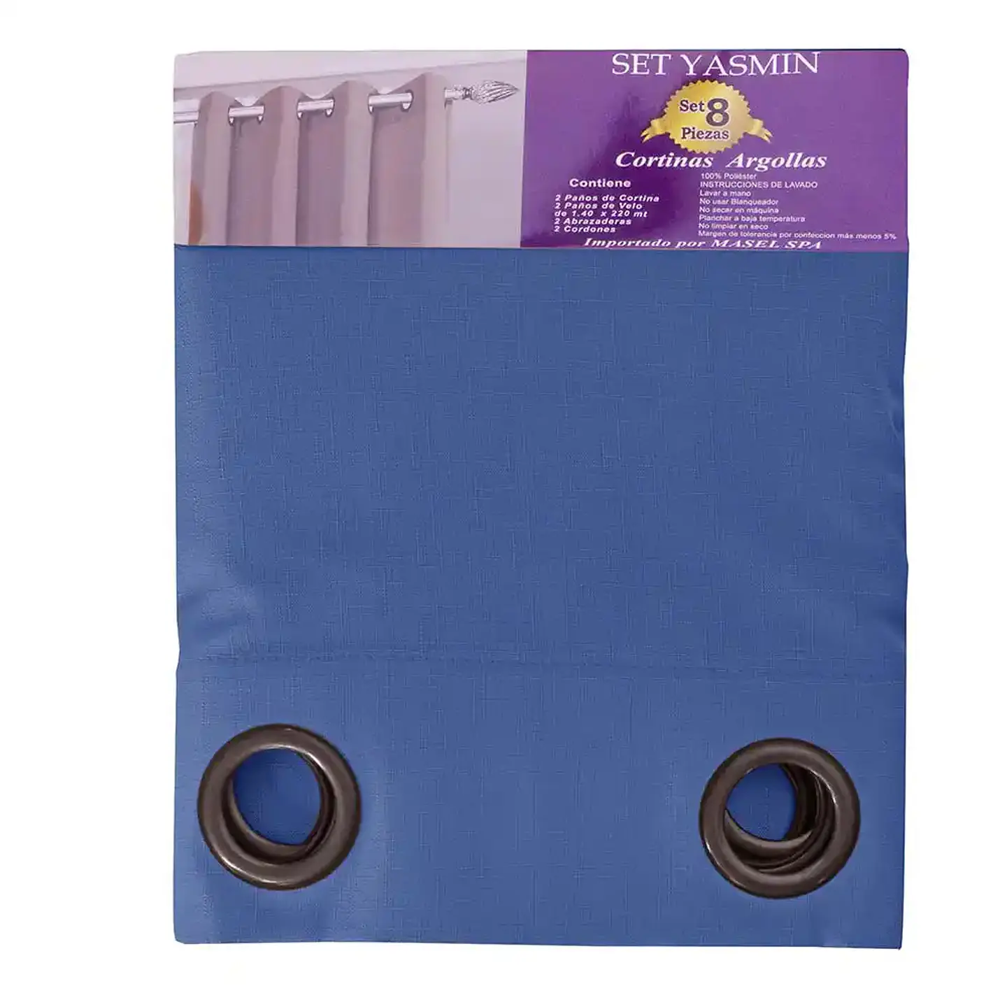 Cortina set Yasmin 8 pzas. 1.40 x 2.25 BLUE 3
