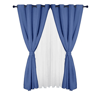  Set Cortina Yasmin  8 pzas Azul