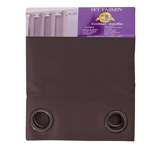 Cortina set Yasmin 8 pzas. 1.40 x 2.25 CHOCOLATE