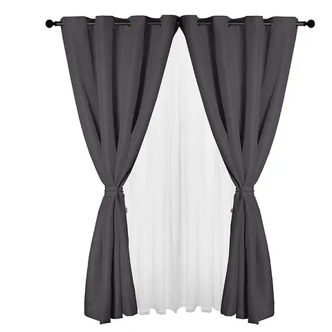 Cortina set Yasmin 8 pzas. 1.40 x 2.25 DARK GREY