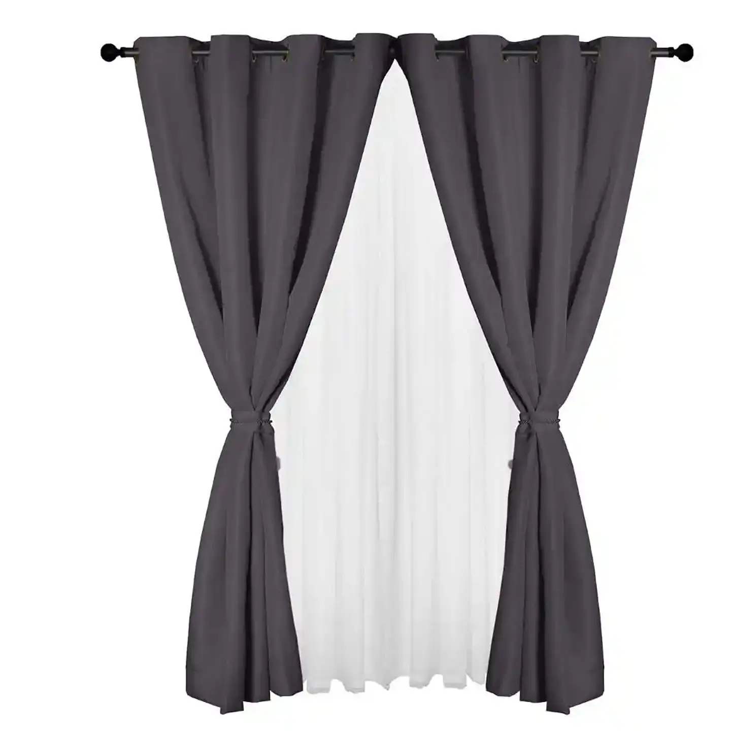 Cortina set Yasmin 8 pzas. 1.40 x 2.25 DARK GREY 1