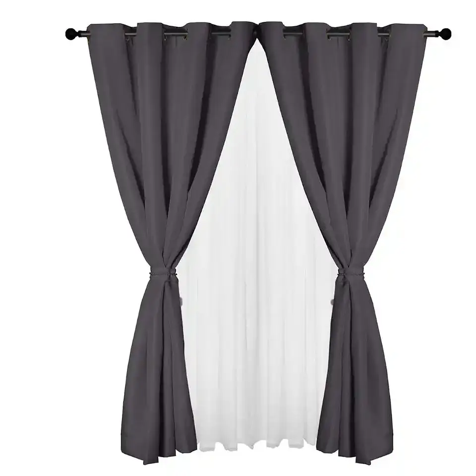 Cortina set Yasmin 8 pzas. 1.40 x 2.25 DARK GREY 1