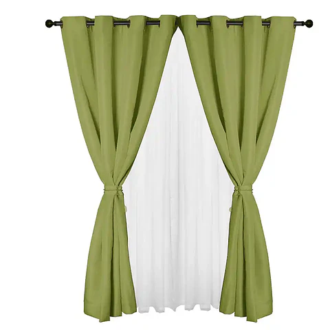 Cortina set Yasmin 8 pzas. 1.40 x 2.25 PISTACHO