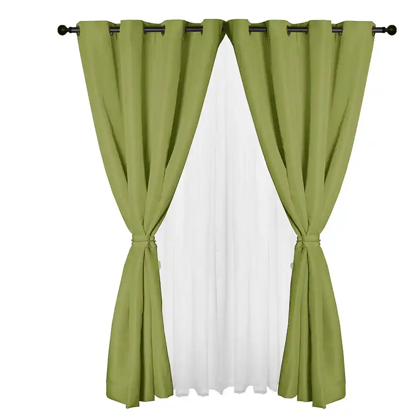Cortina set Yasmin 8 pzas. 1.40 x 2.25 PISTACHO 1