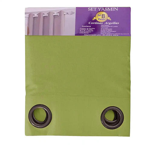 Cortina set Yasmin 8 pzas. 1.40 x 2.25 PISTACHO