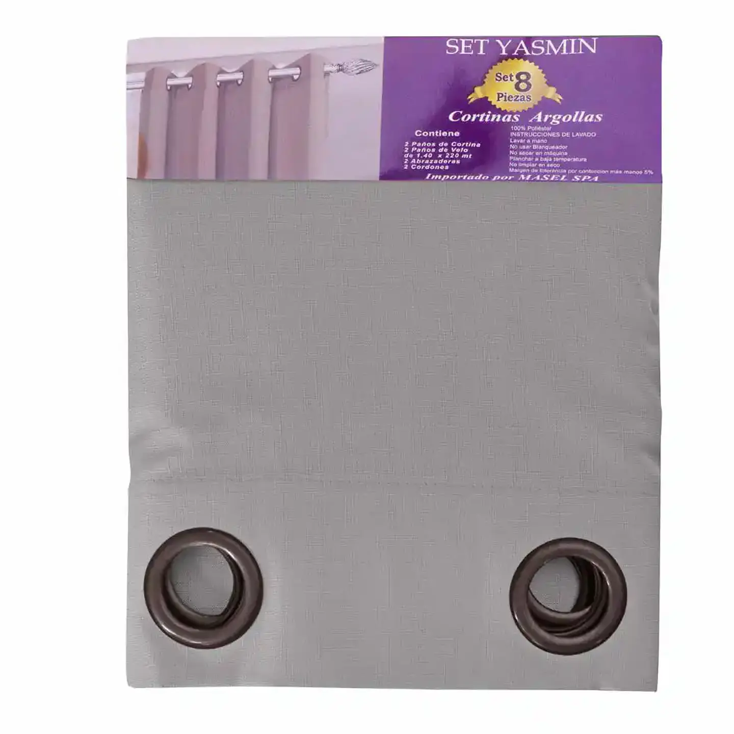 Cortina set Yasmin 8 pzas. 1.40 x 2.25 TAUPE 3