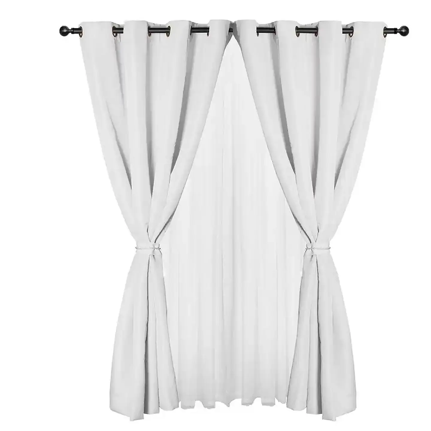 Cortina set Yasmin 8 pzas. 1.40 x 2.25 WHITE 1