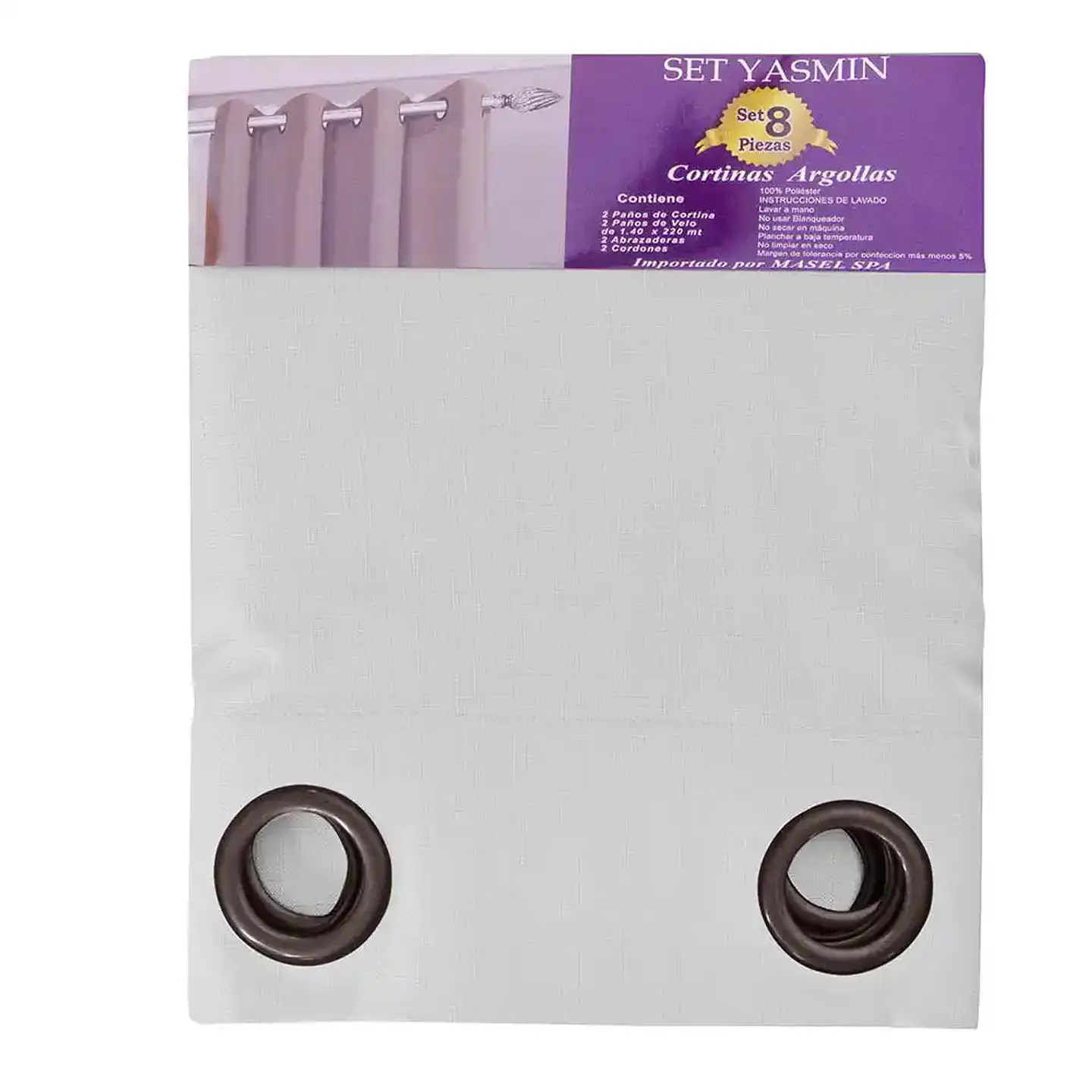 Cortina set Yasmin 8 pzas. 1.40 x 2.25 WHITE 5