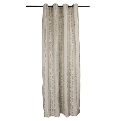 Cortina Argollas Linen Dis. Letras 1.40x2.25 IVORY