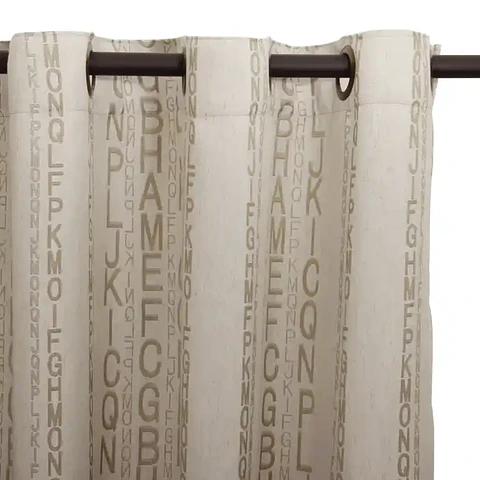 Cortina Argollas Linen Dis. Letras 1.40x2.25 IVORY