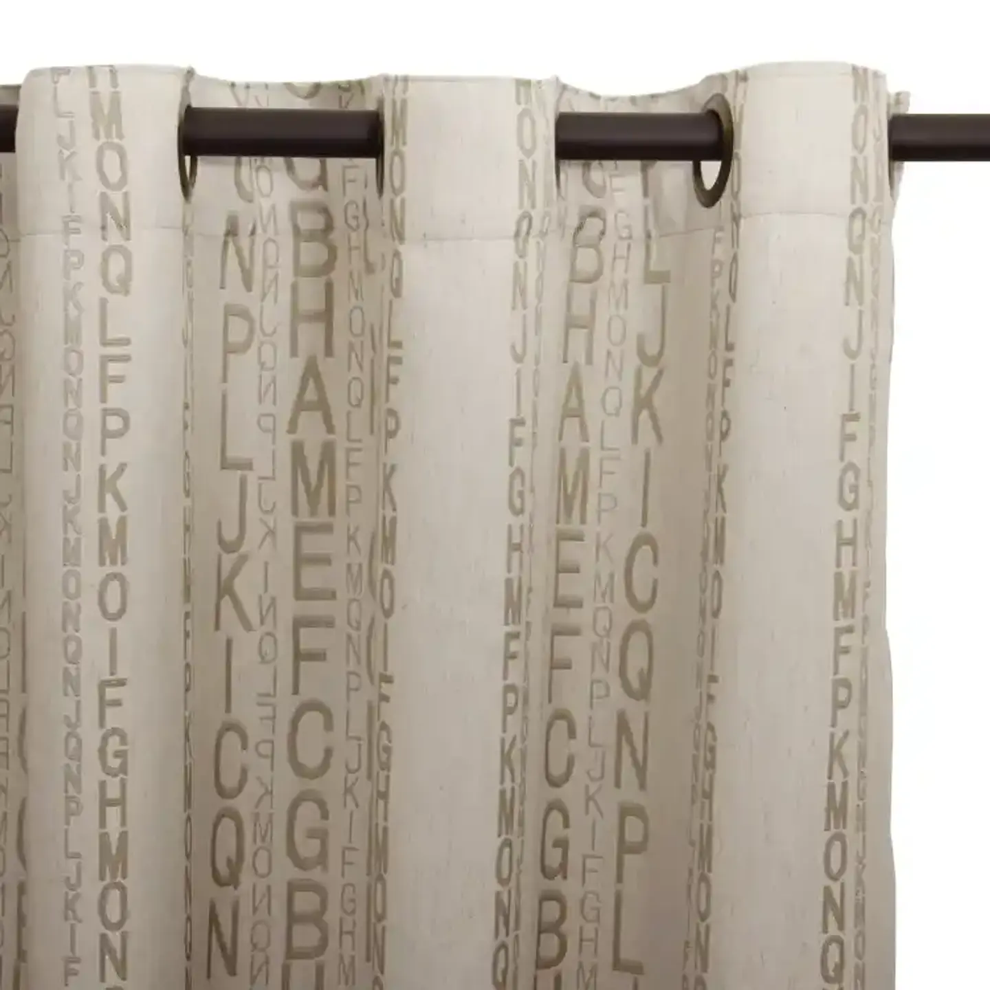 Cortina Argollas Linen Dis. Letras 1.40x2.25 IVORY 1