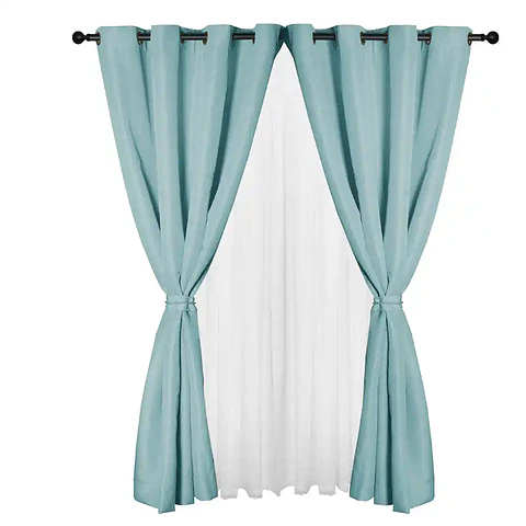 Cortina set Yasmin 8 pzas. 1.40 x 2.25 TURQUESA