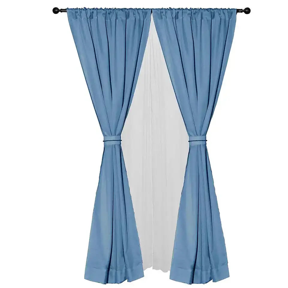 Cortina Set Amalia Pasa Tubo 1.40x2.25 BLUE 1