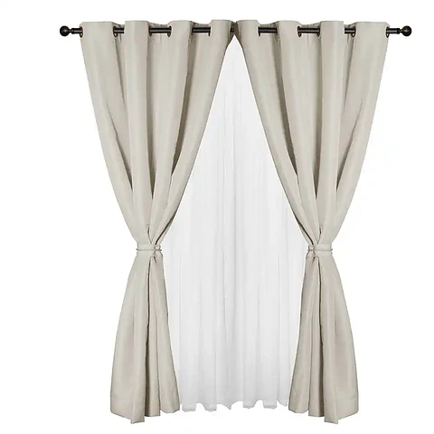 Cortina set Yasmin 8 pzas. 1.40 x 2.25 CRUDO