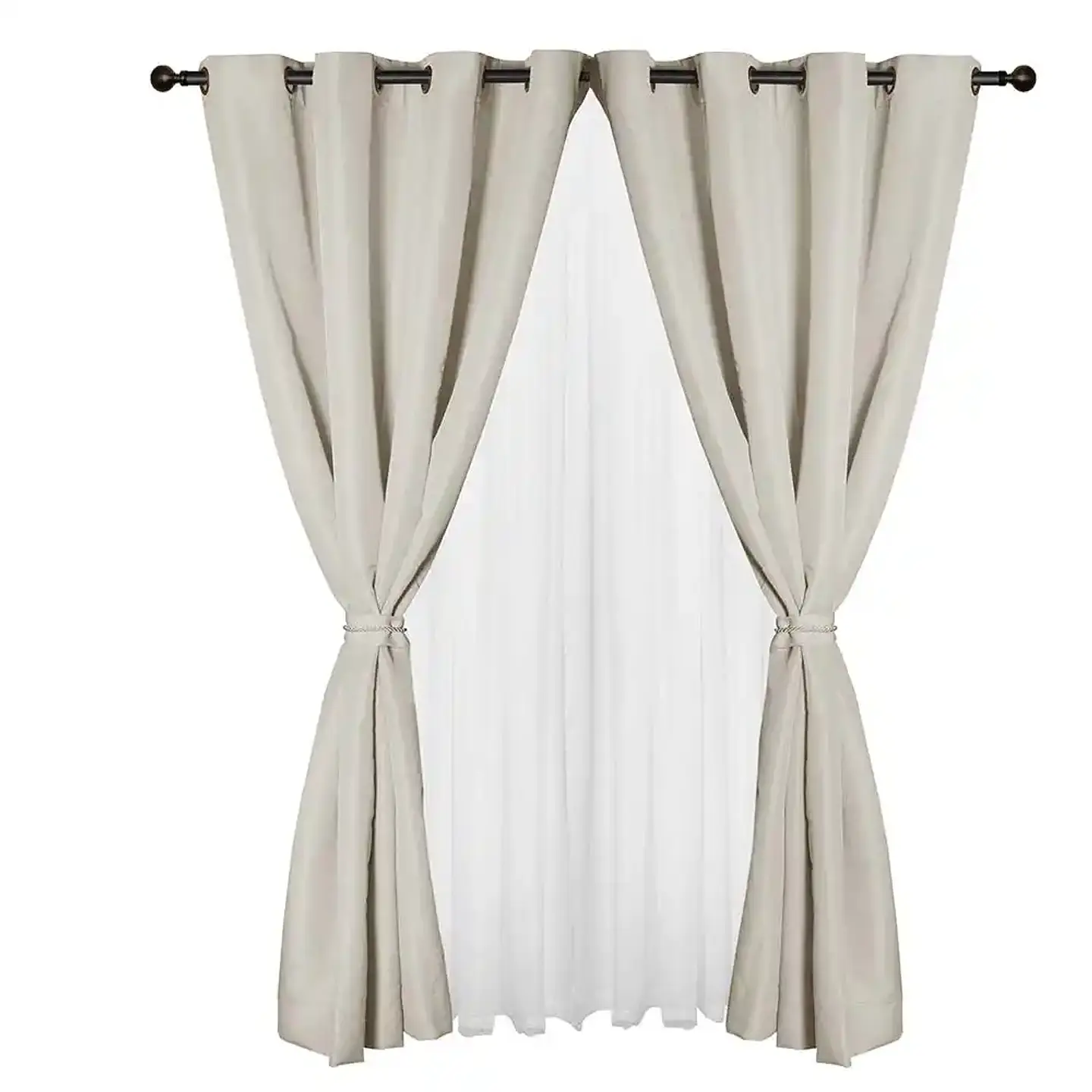 Cortina set Yasmin 8 pzas. 1.40 x 2.25 CRUDO 1