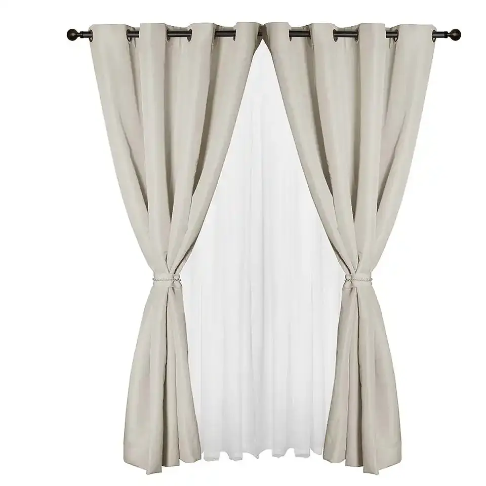 Cortina set Yasmin 8 pzas. 1.40 x 2.25 CRUDO 1