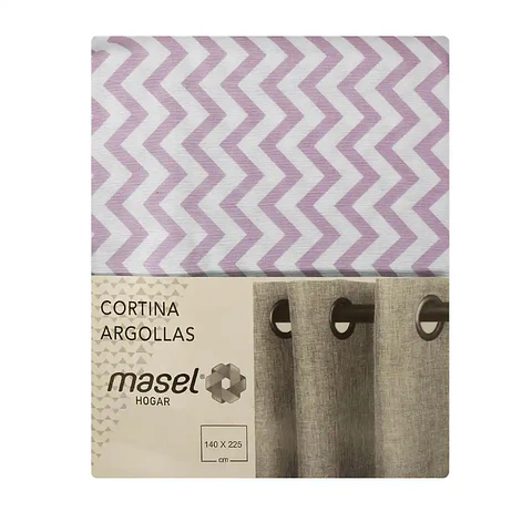 Cortina Argollas Lona Española ZigZag 2.25 cm. ROSADO