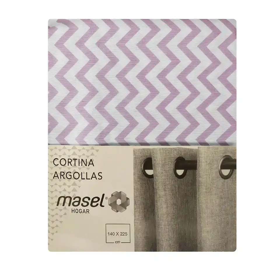 Cortina Argollas Lona Española ZigZag 2.25 cm. ROSADO 2