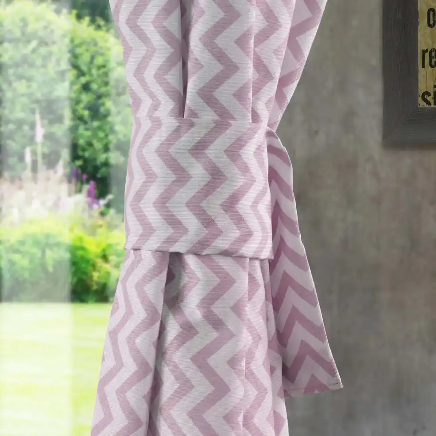 Cortina Argollas Lona Española ZigZag 2.25 cm. ROSADO 3