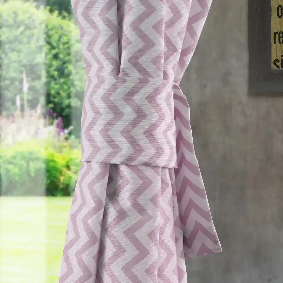 Cortina Argollas Lona Española ZigZag 2.25 cm. ROSADO 3