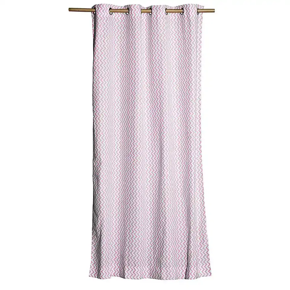 Cortina Argollas Lona Española ZigZag 2.25 cm. ROSADO 4