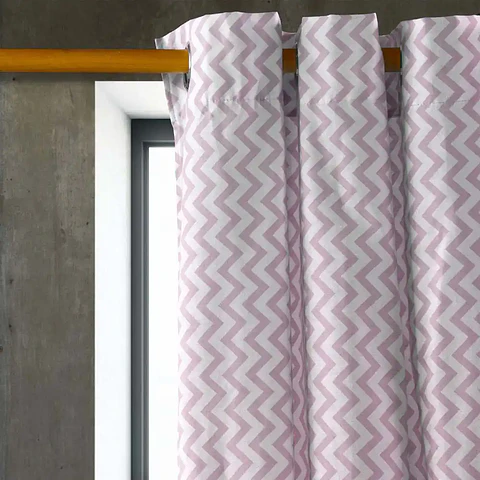 Cortina Argollas Lona Española ZigZag 2.25 cm. ROSADO