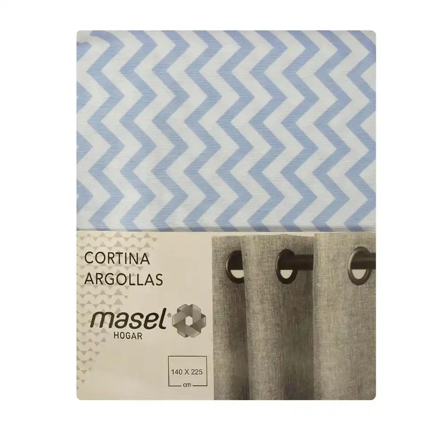 Cortina Argollas Lona Española ZigZag 2.25 cm. BLUE 3
