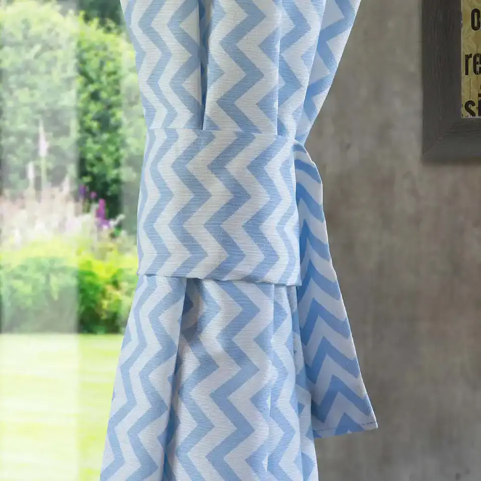 Cortina Argollas Lona Española ZigZag 2.25 cm. BLUE 4