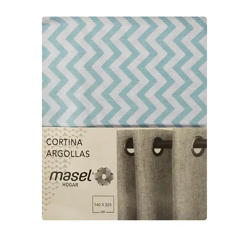 Cortina Argollas Lona Española ZigZag 2.25 cm. JADE