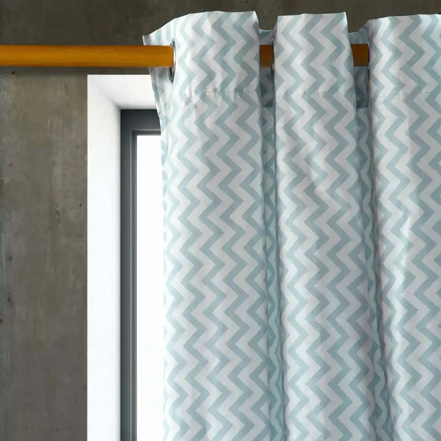 Cortina Argollas Lona Española ZigZag 2.25 cm. JADE 1