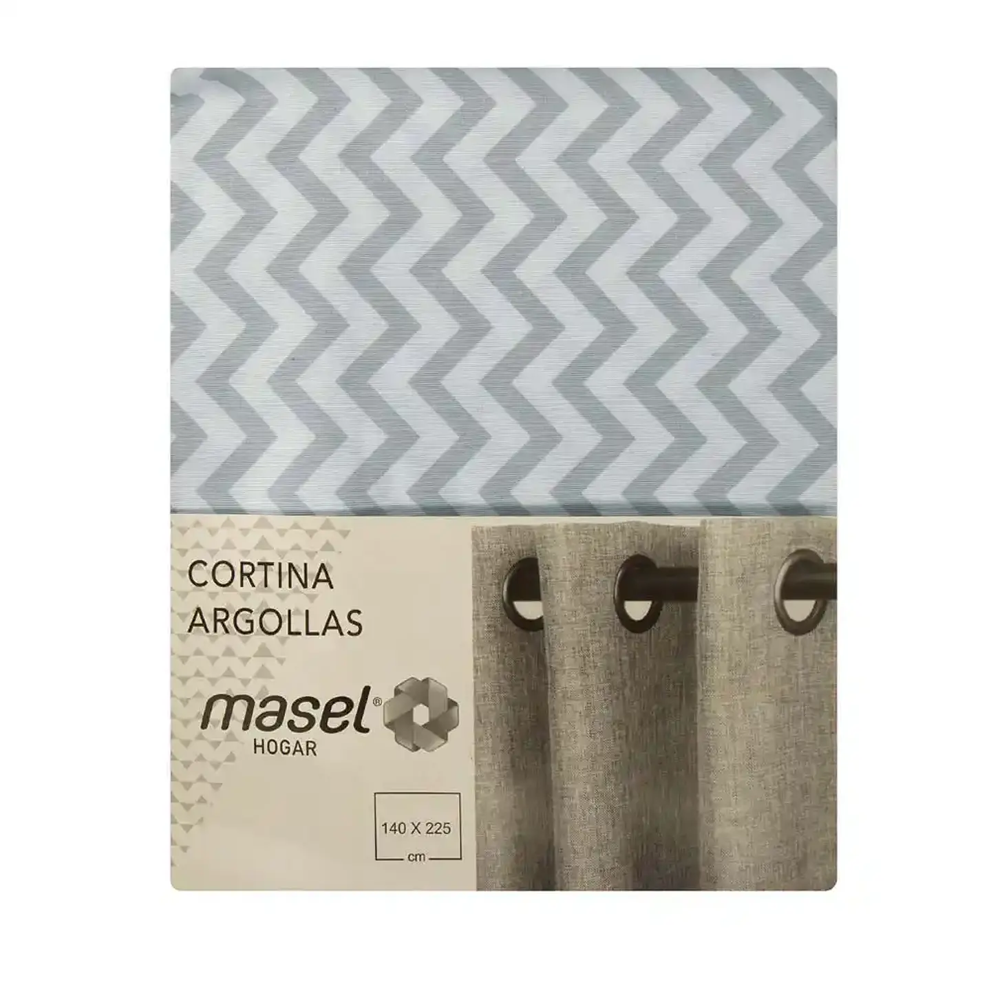 Cortina Argollas Lona Española ZigZag 2.25 cm. GREY 2
