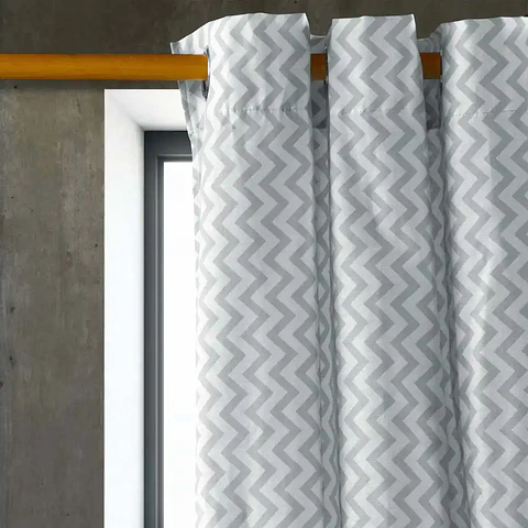 Cortina Argollas Lona Española ZigZag 2.25 cm. GREY