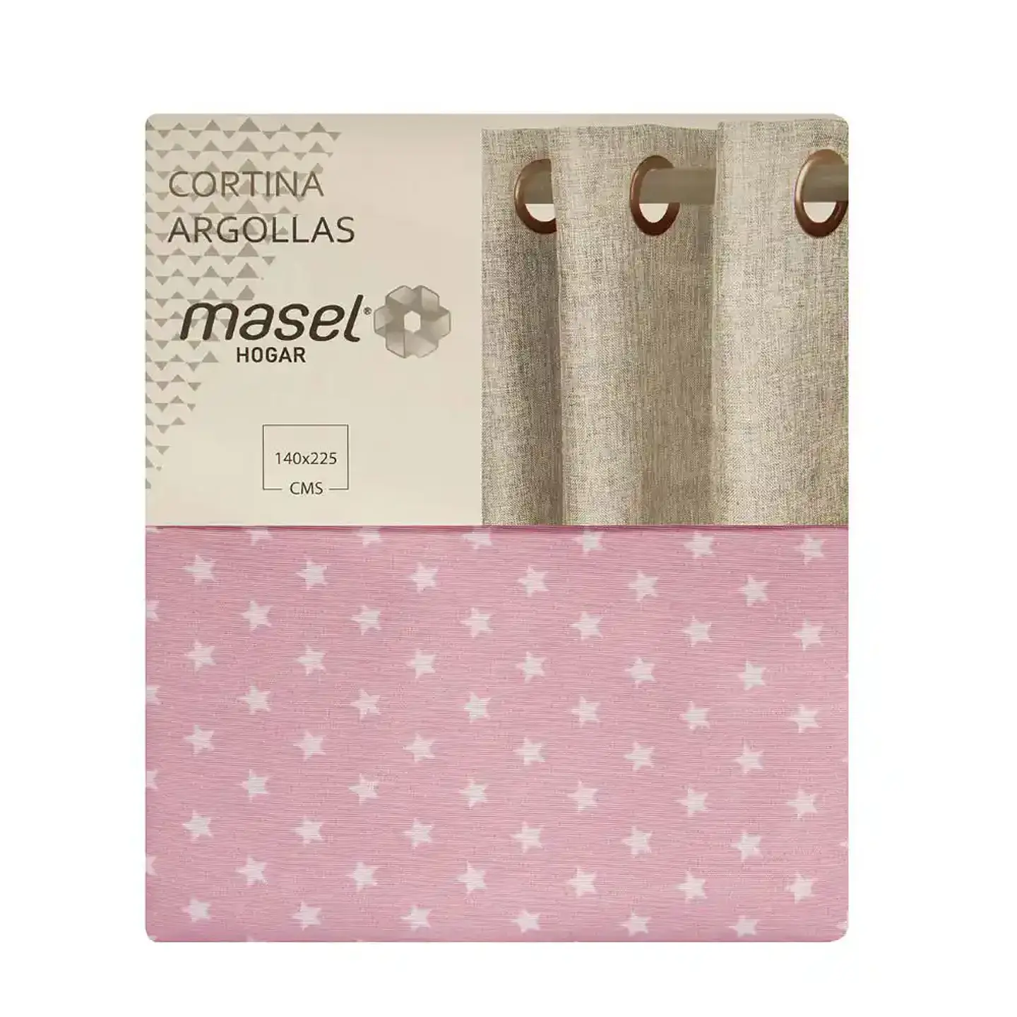Cortina Argollas Lona Española Estrellitas Mini 2,25 cm. ROSADO 3