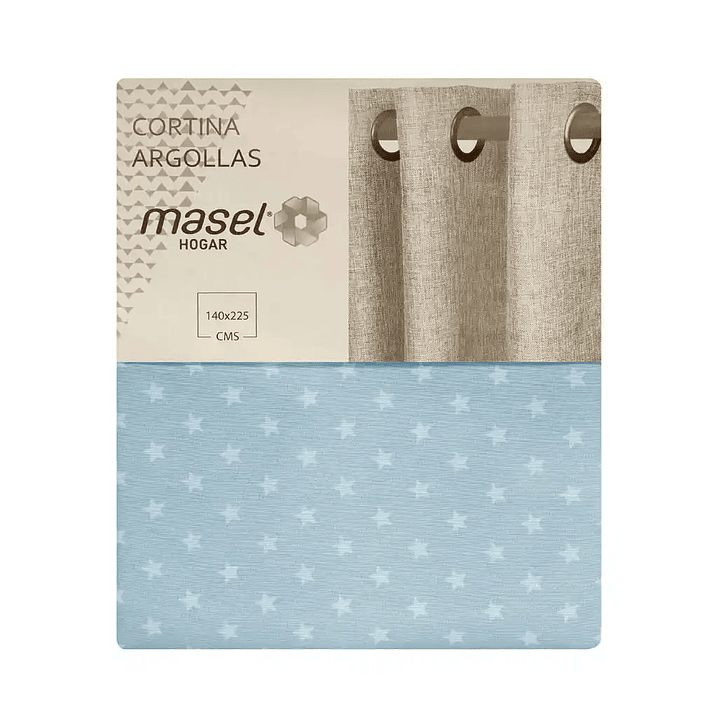 Cortina Argollas Lona Española Estrellitas Mini Jade 3