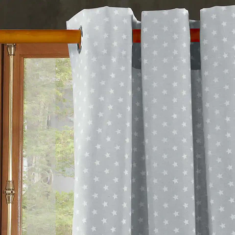 Cortina Argollas Lona Española Estrellitas Mini 2,25 cm. GREY