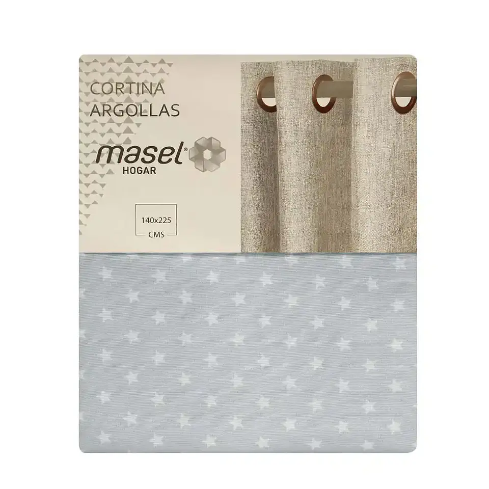 Cortina Argollas Lona Española Estrellitas Mini 2,25 cm. GREY 3
