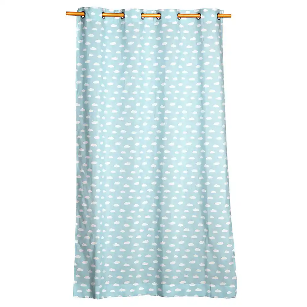 Cortina Argolla Lona Española Nubes Jade 2