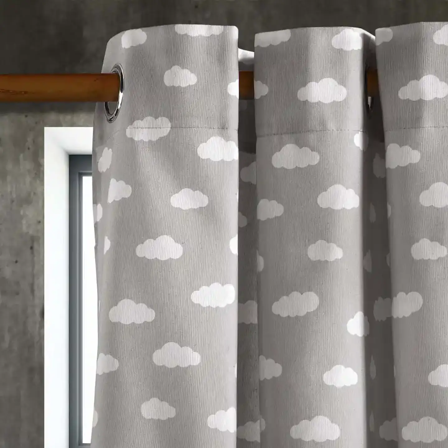 Cortina Argolla Lona Española Nubes 2,25 cm. GREY 1